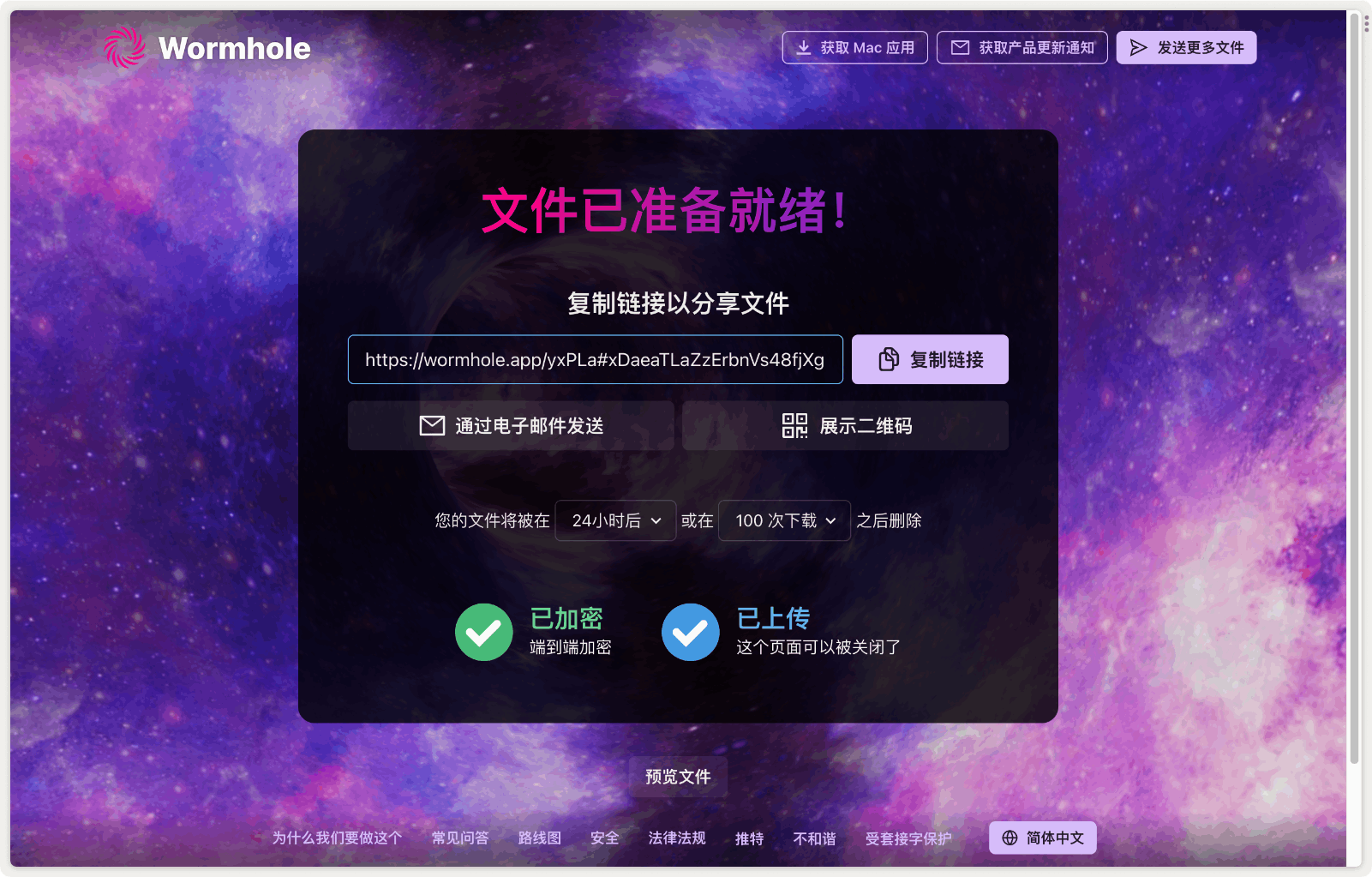 Wormhole 文件分享网盘