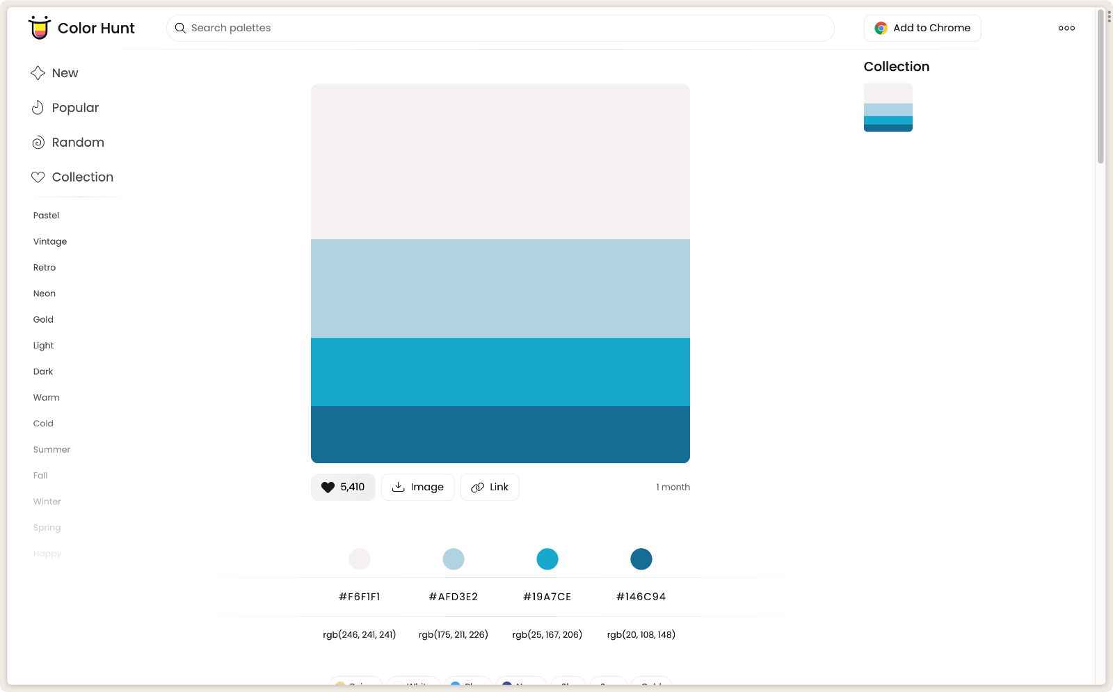 Color Hunt 颜色搭配平台